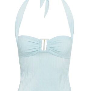 Princess Polly Light Blue Halter Tank Top